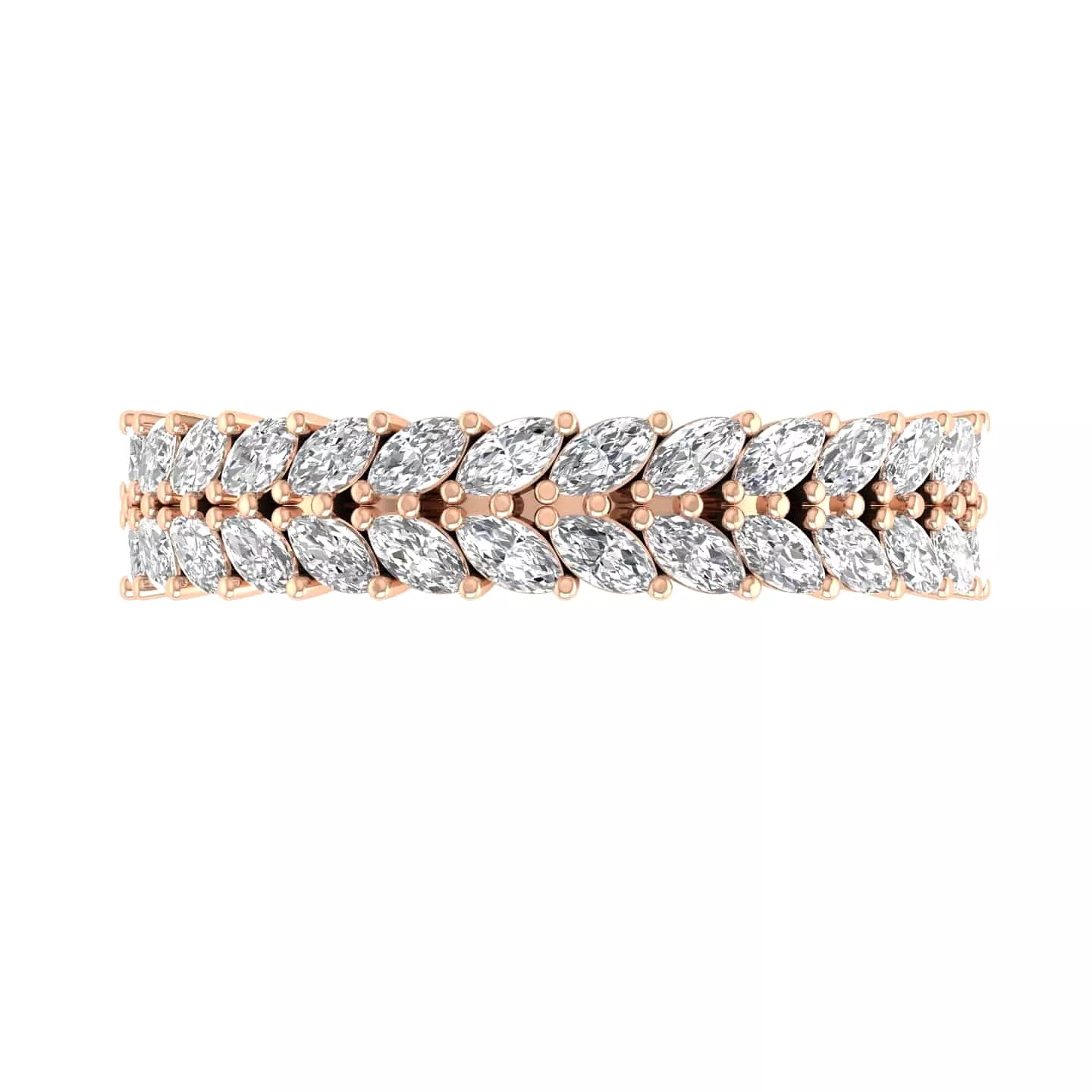 14K & 18K Gold and Multi-Marquee Diamond Eternity Band Lab Grown