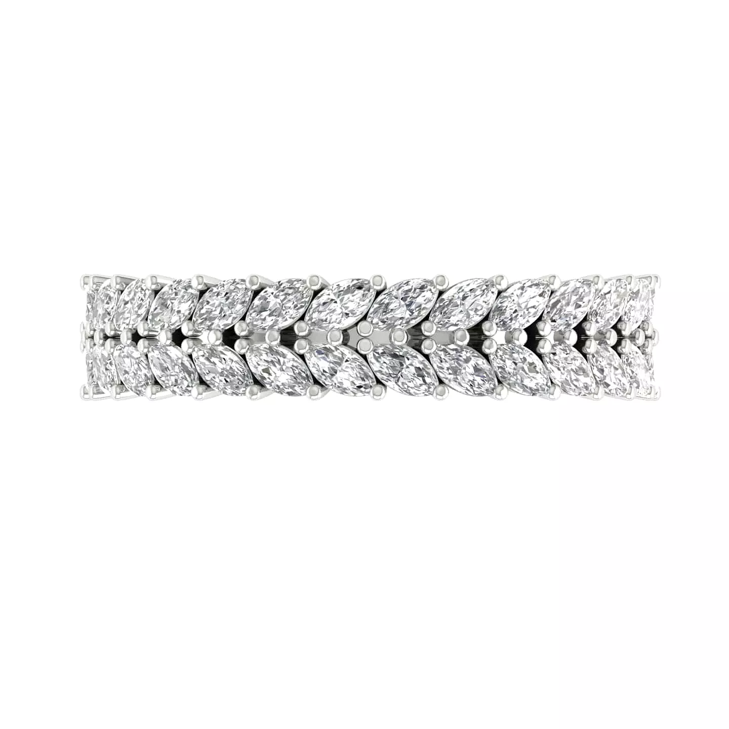 14K & 18K Gold and Multi-Marquee Diamond Eternity Band Lab Grown