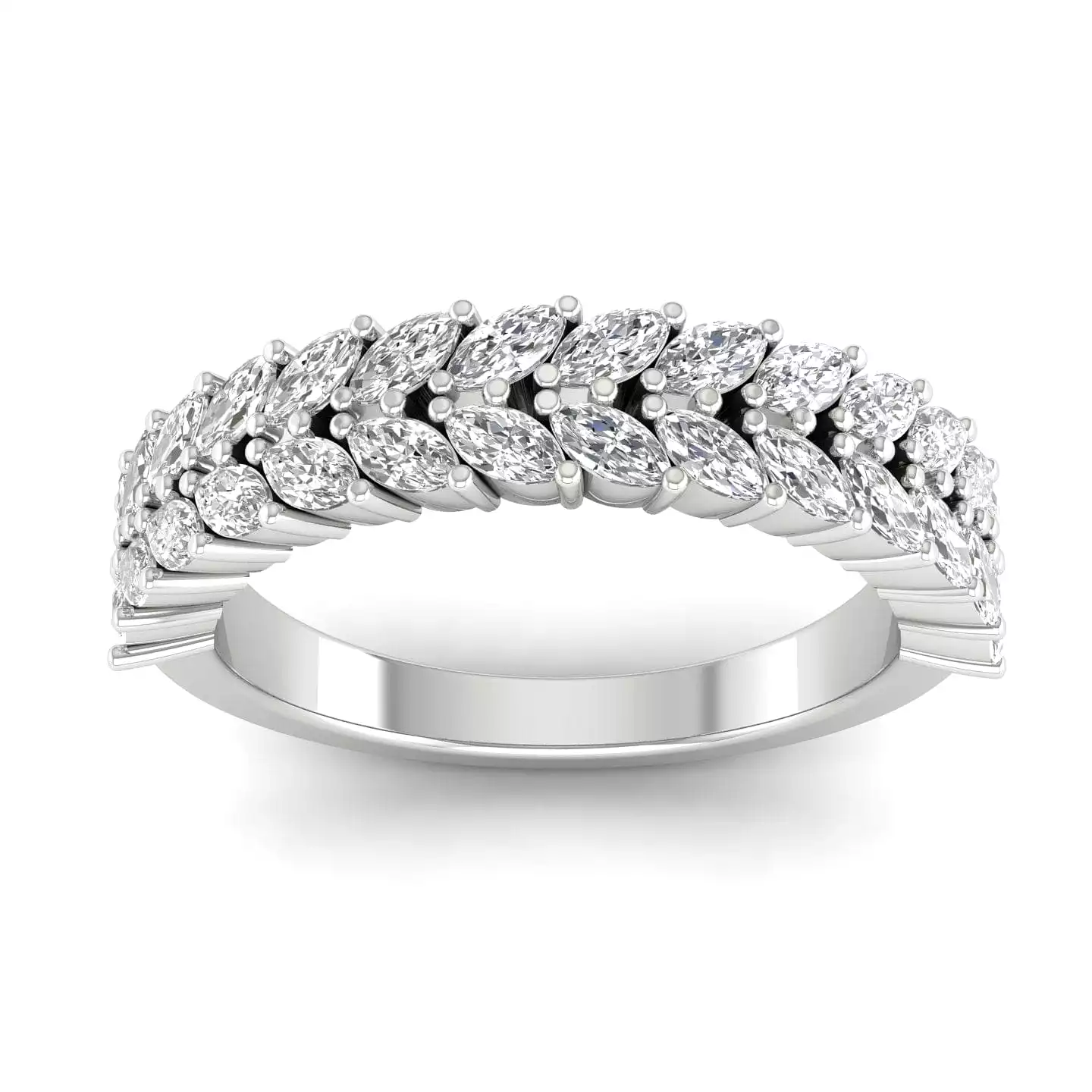 14K & 18K Gold and Multi-Marquee Diamond Eternity Band Lab Grown