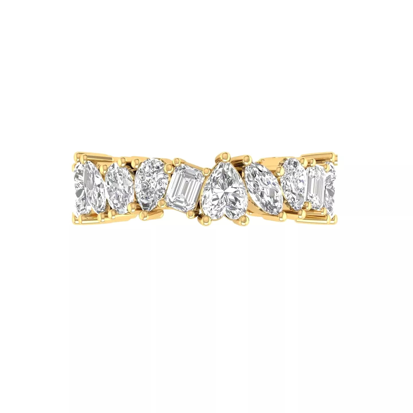 14K & 18K Gold and Multi-Shape Diamond Eternity Band Lab Grown