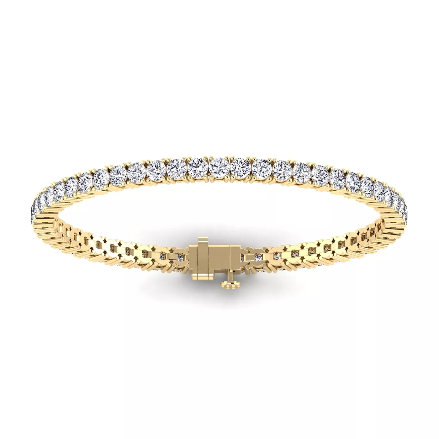 14K & 18K Gold Diamond Large Tennis Bracelet 6.95 ct & Up, 4-prong setting, Lab Grown