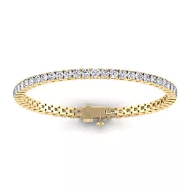 14K & 18K Gold Diamond Large Tennis Bracelet 6.95 ct & Up, 4-prong setting, Lab Grown