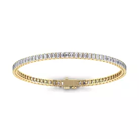 14K & 18K Gold Emerald Cut DiamondTennis Bracelet 6-7 ct, 4-prong setting, Lab Grown