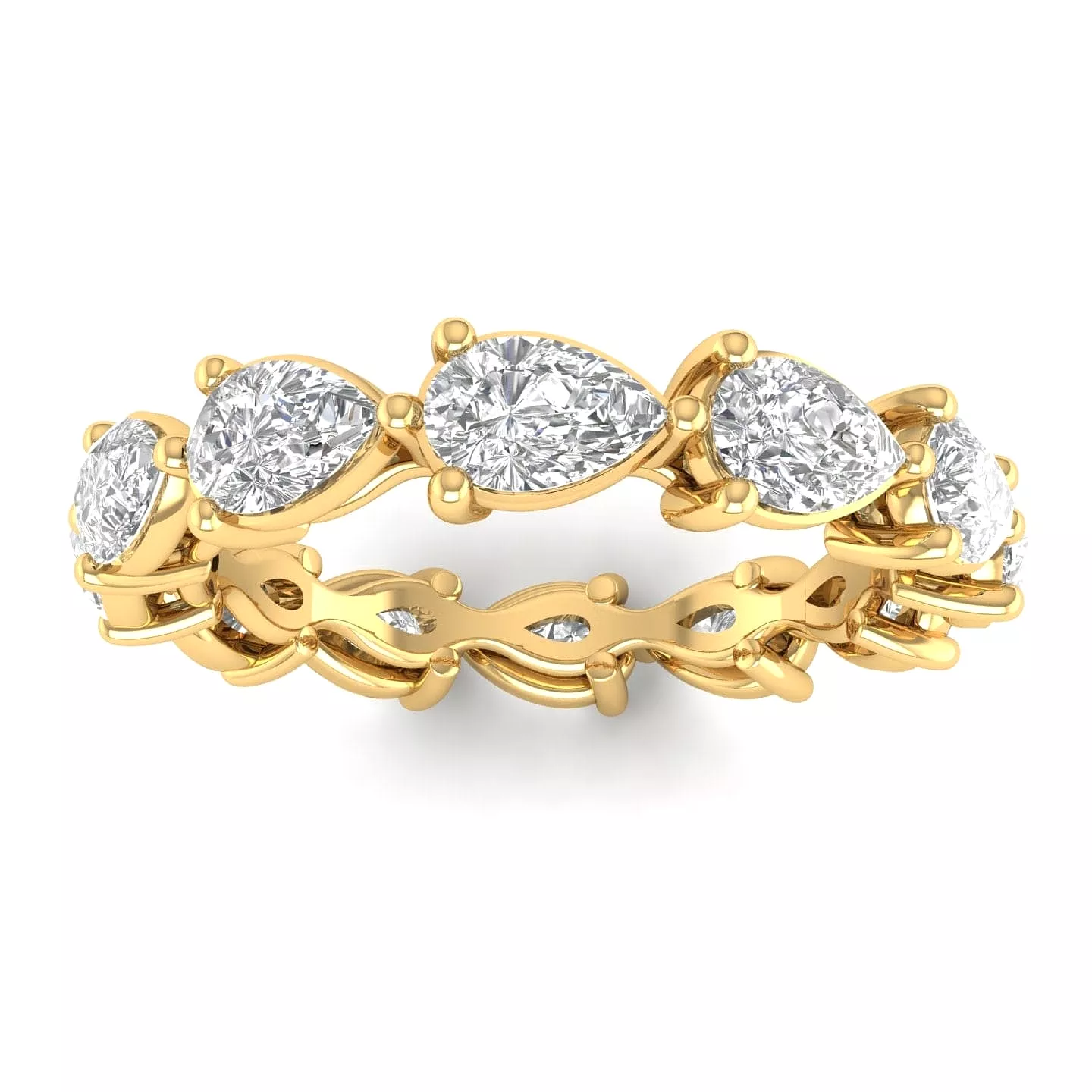 14K & 18K Gold Pear East West Diamond Eternity Ring