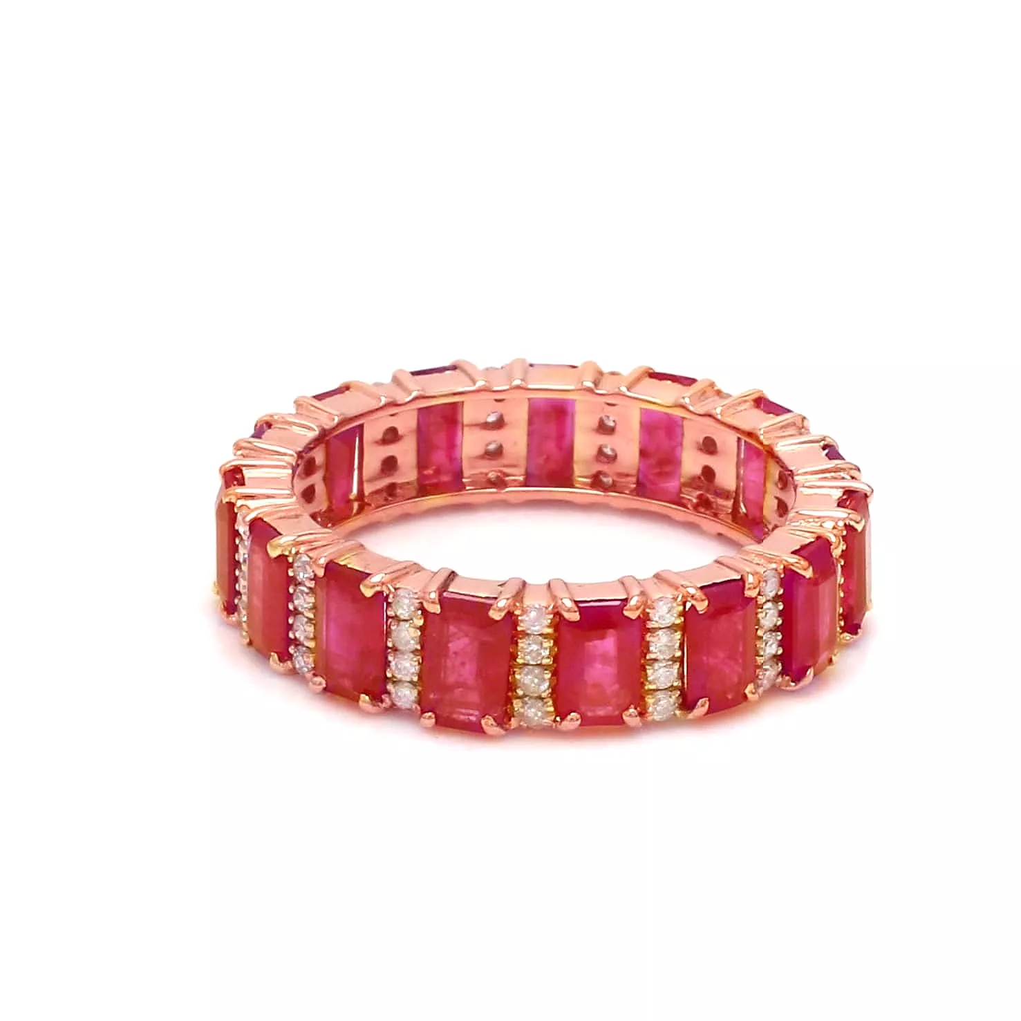 14K & 18K Gold Ruby and Diamond Eternity Band