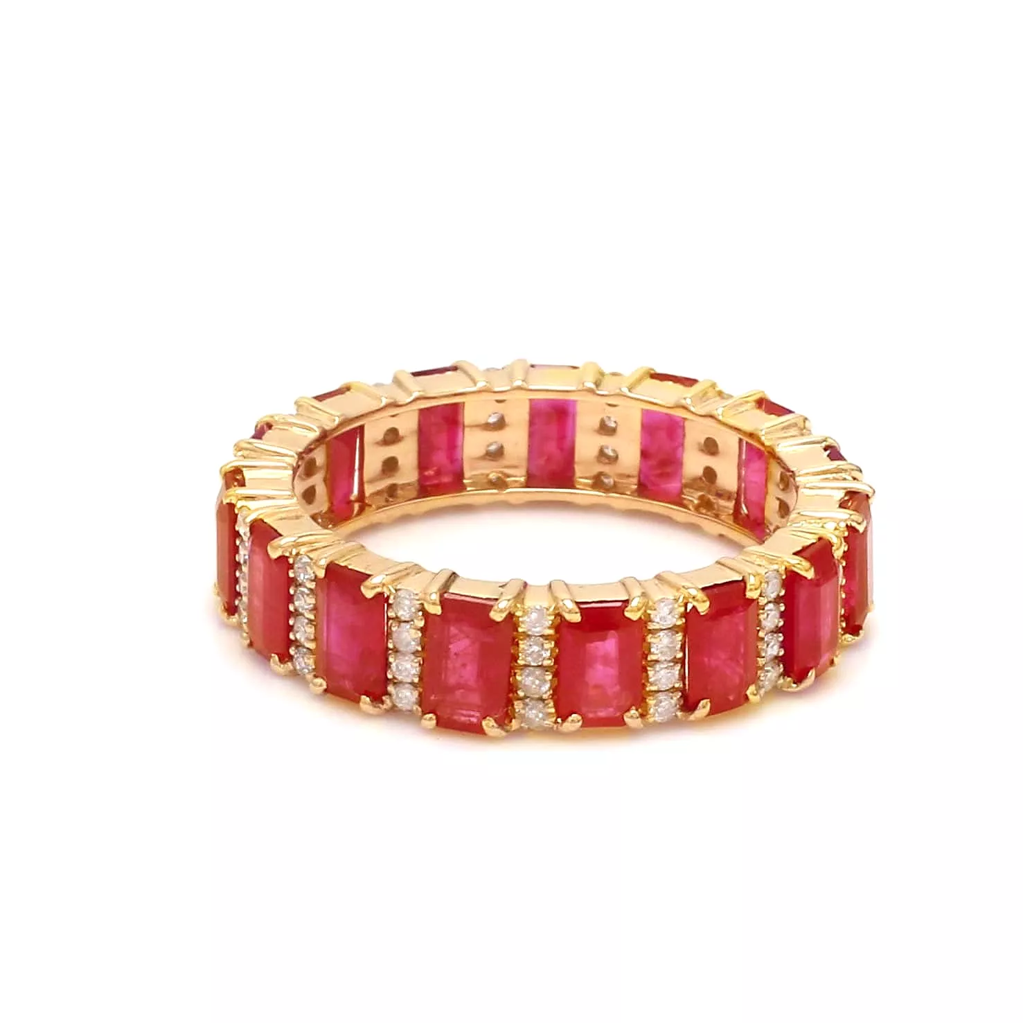 14K & 18K Gold Ruby and Diamond Eternity Band