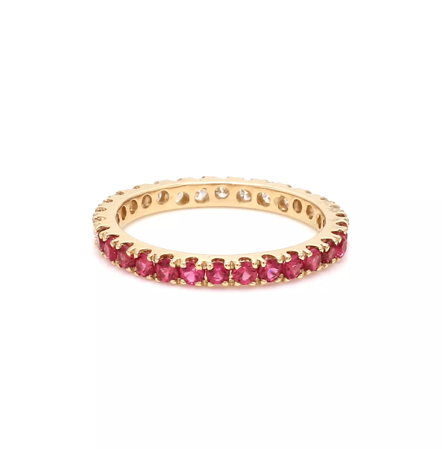 14K & 18K Ombre Ruby & Diamond Eternity Ring