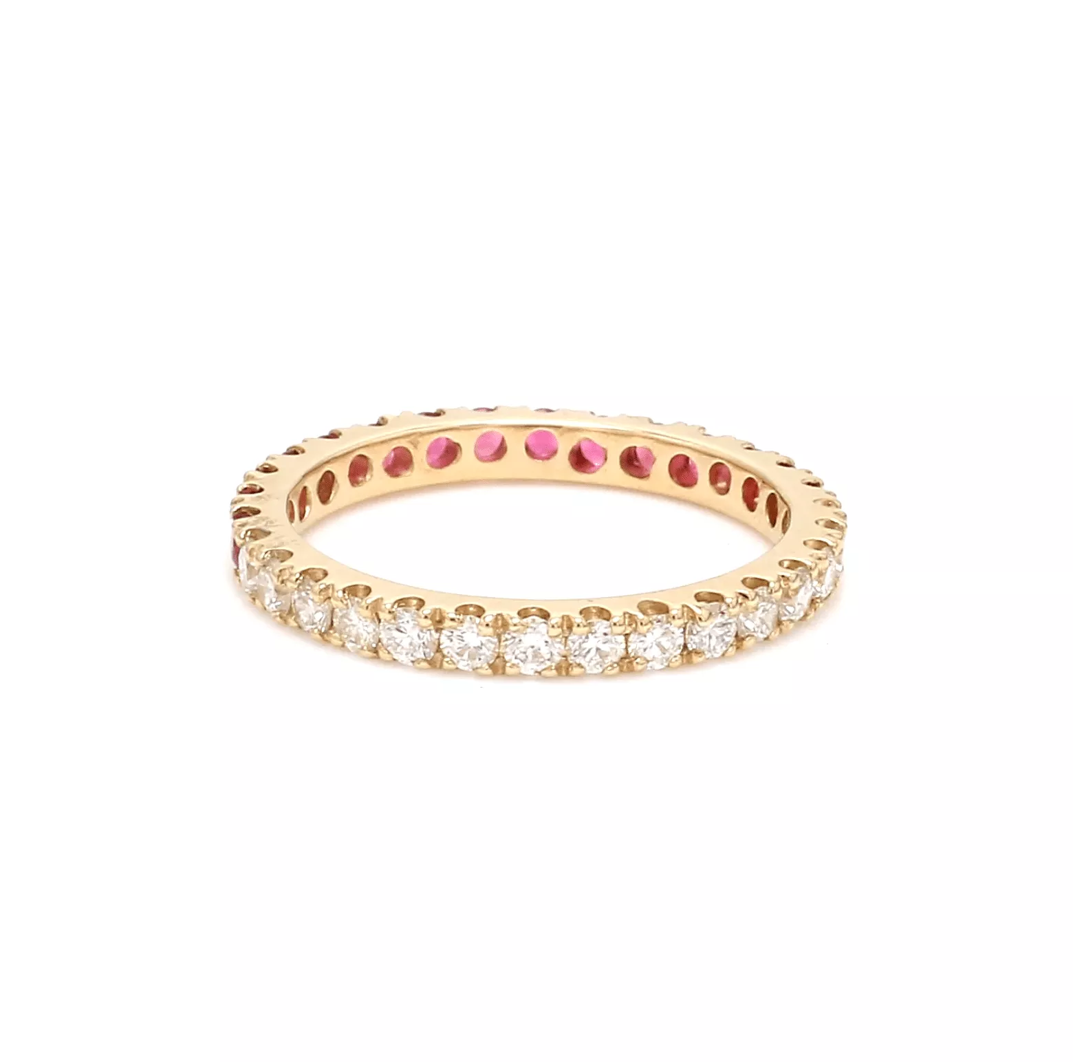 14K & 18K Ombre Ruby & Diamond Eternity Ring