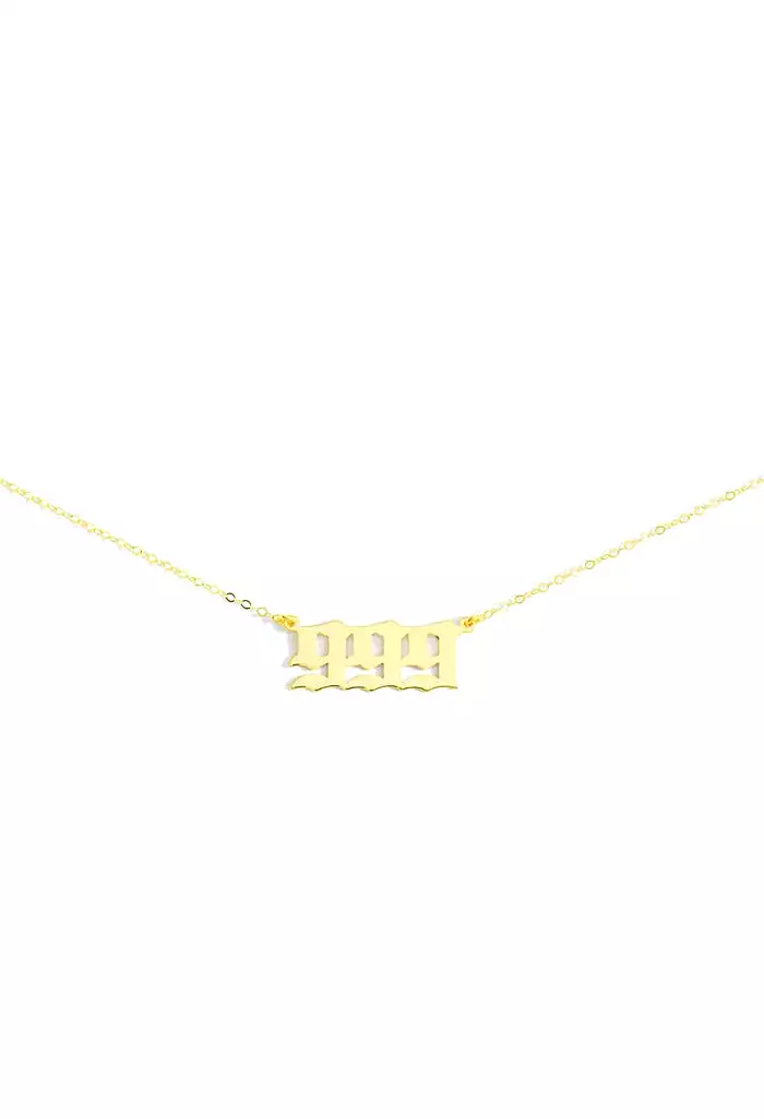 14K Gold Angel Number 999 Necklace