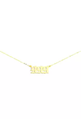 14K Gold Angel Number 999 Necklace