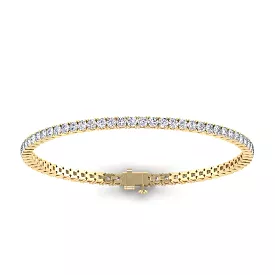 14K or 18K Gold Diamond Medium Tennis Bracelet 3 ct 4-prong setting, Lab Grown