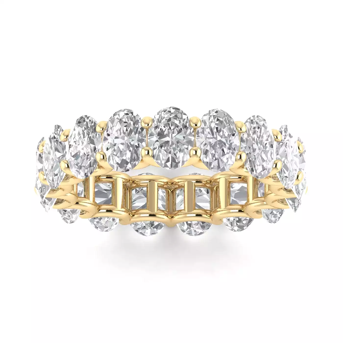 18K Gold and Oval Diamond Eternity Band, Lab Grown