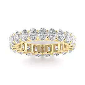 18K Gold and Oval Diamond Eternity Band, Lab Grown