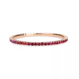 18K Gold Stretch & Stack Ruby Tennis Bracelet, 2.25-8.58 Carats