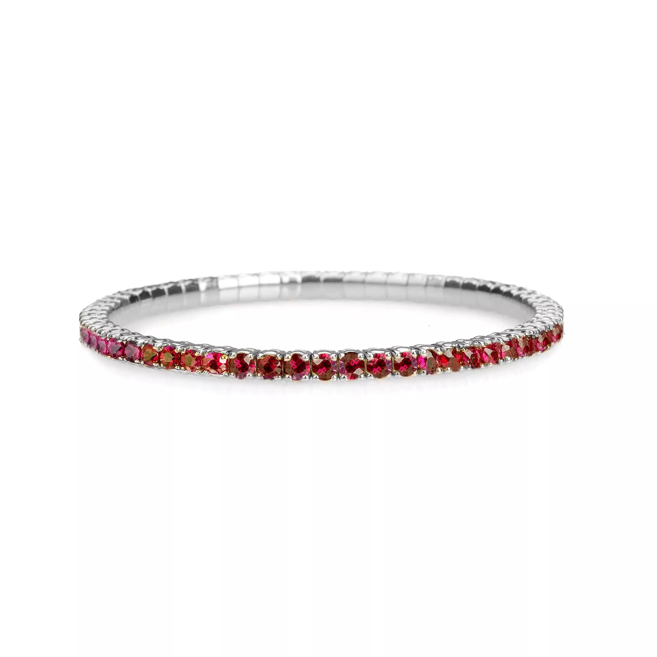 18K Gold Stretch & Stack Ruby Tennis Bracelet, 8.55-18 Carats