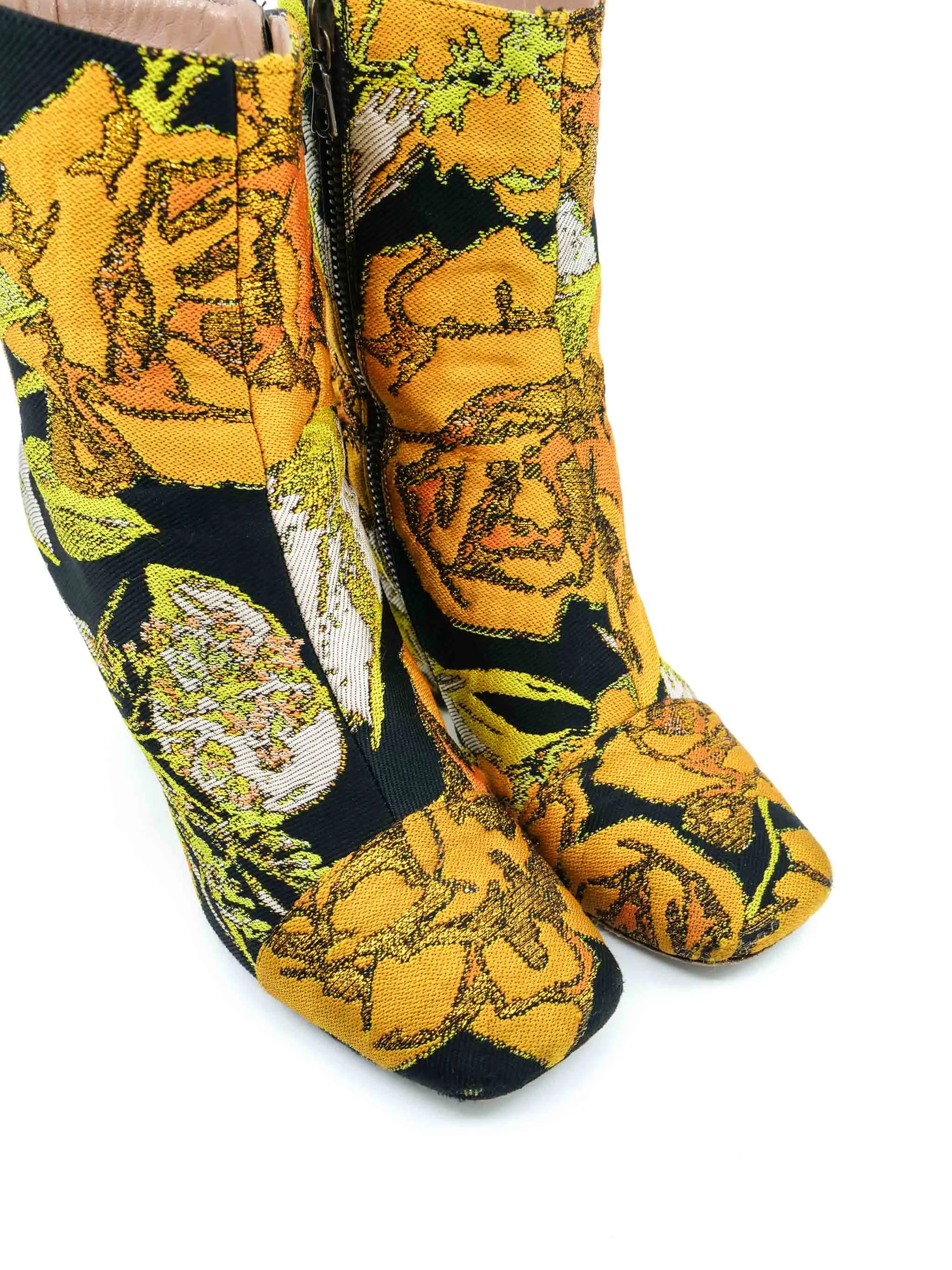 2018 Dries Van Noten Marigold Brocade Boots, 38.5