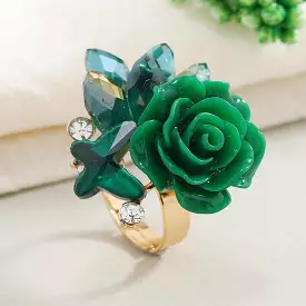 Adjusting Flower Rhinestone Rings