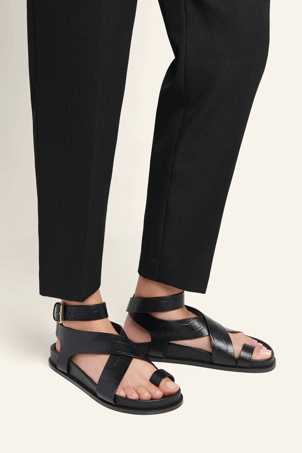  A.Emery      The Jalen Sandal - Black Croc 