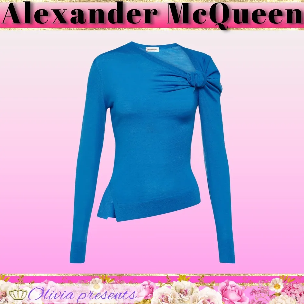 alexander mcqueen  |Casual Style Wool Long Sleeves Plain Party Style