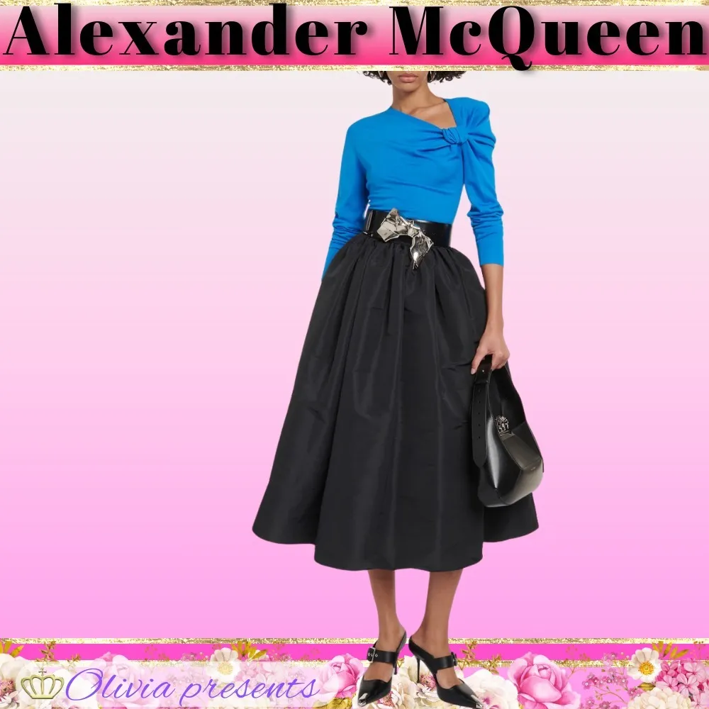 alexander mcqueen  |Casual Style Wool Long Sleeves Plain Party Style