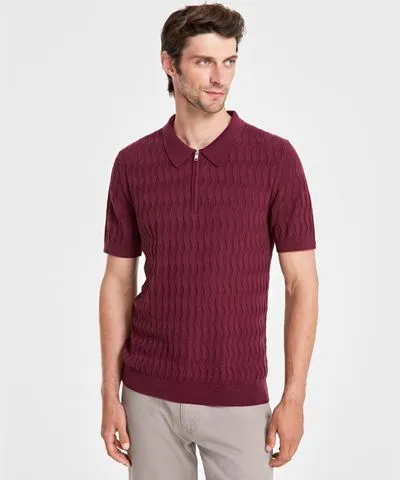 Alfani Men's Textured Polo Sweater