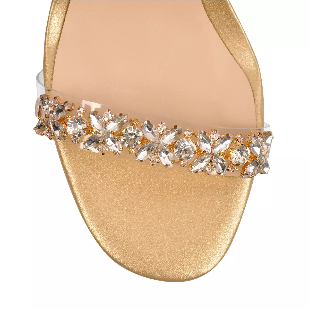 Ankle Clear Strap Rhinestone Transparent Perspex Heels Sandals