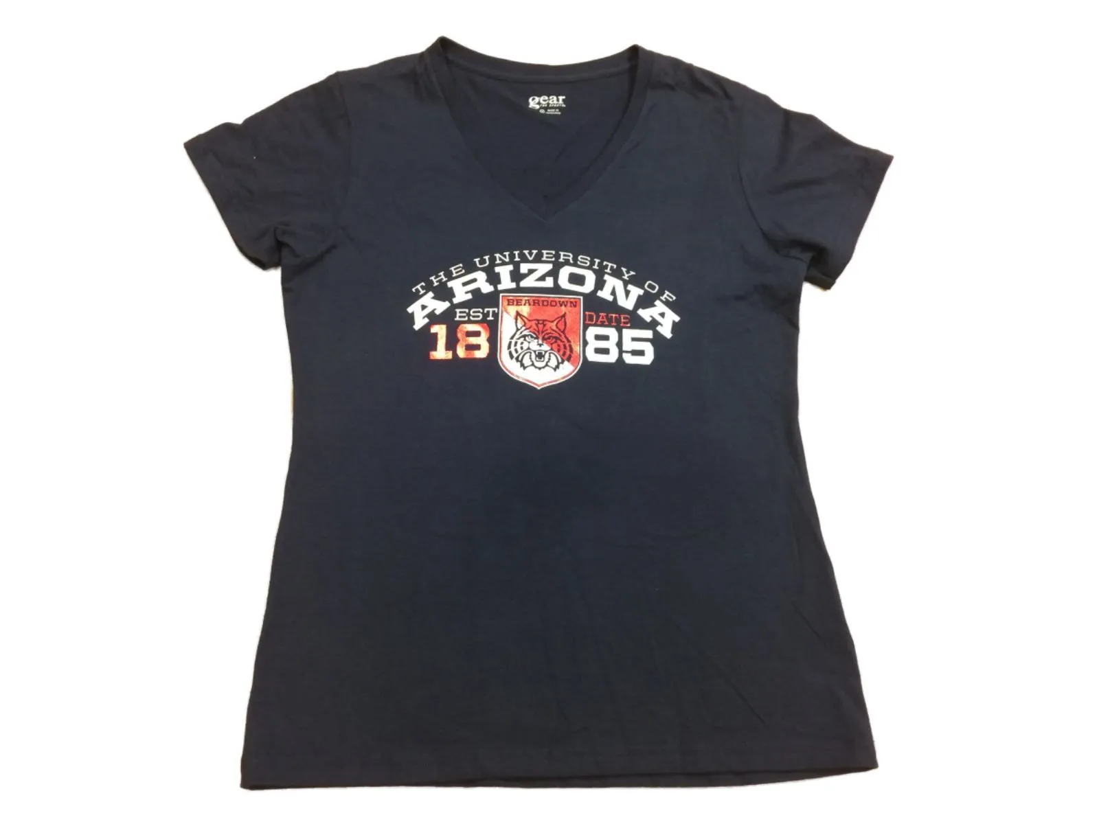 Arizona Wildcats Gear for Sports WOMENS Navy Beardown SS V-Neck T-Shirt (M)