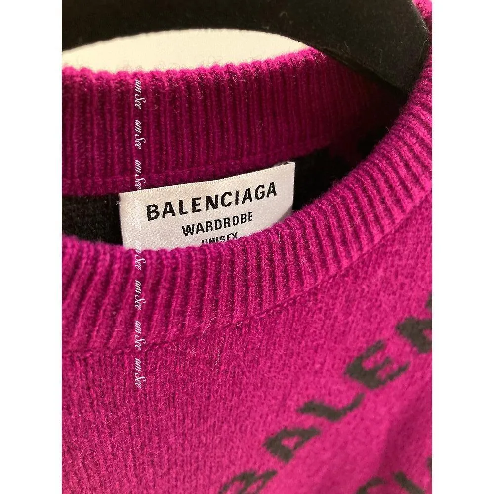 BALENCIAGA  |Crew Neck Casual Style Unisex Wool Street Style Long Sleeves