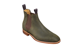 Barker Mansfield Classic Chelsea Boots - Green Waxy Suede