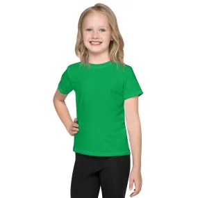 Beach-Ready Gear: Girls Short Sleeve Solid Color Rash Guard - Jade