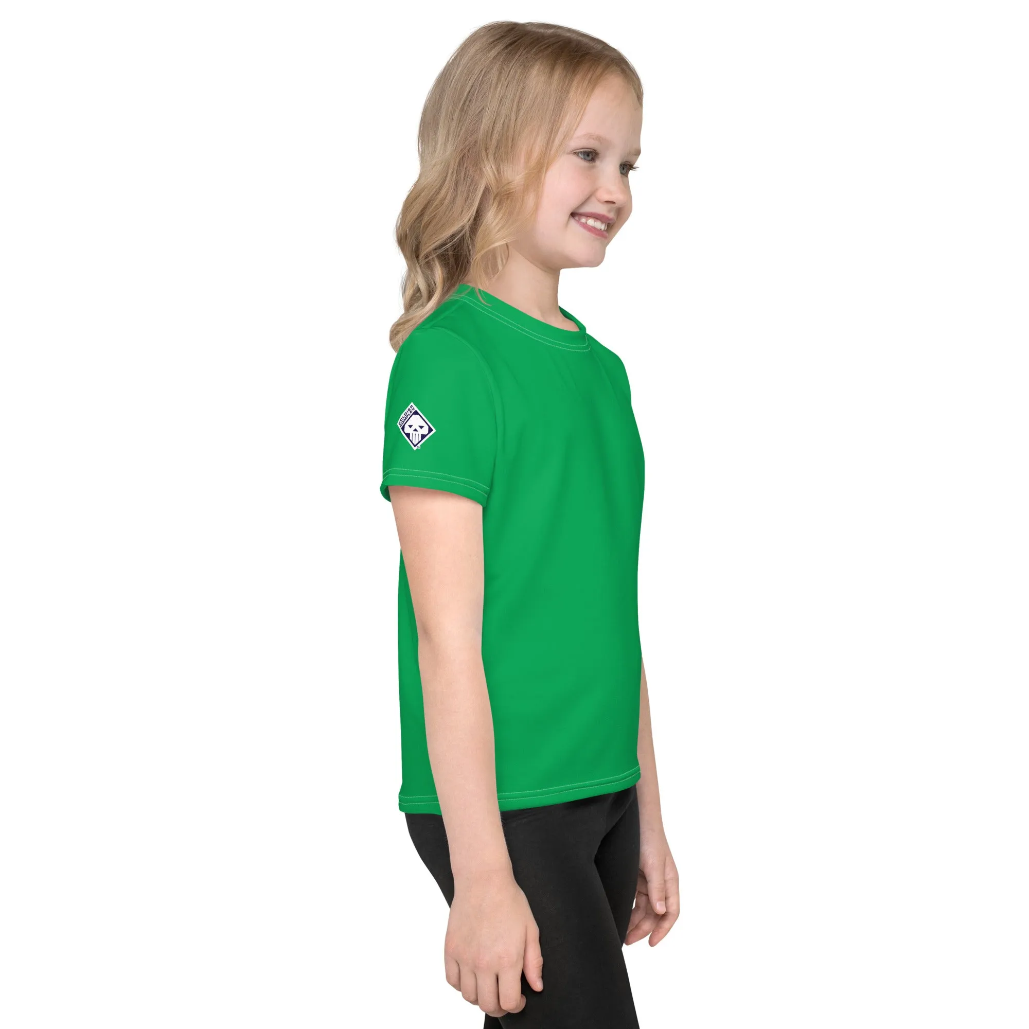 Beach-Ready Gear: Girls Short Sleeve Solid Color Rash Guard - Jade