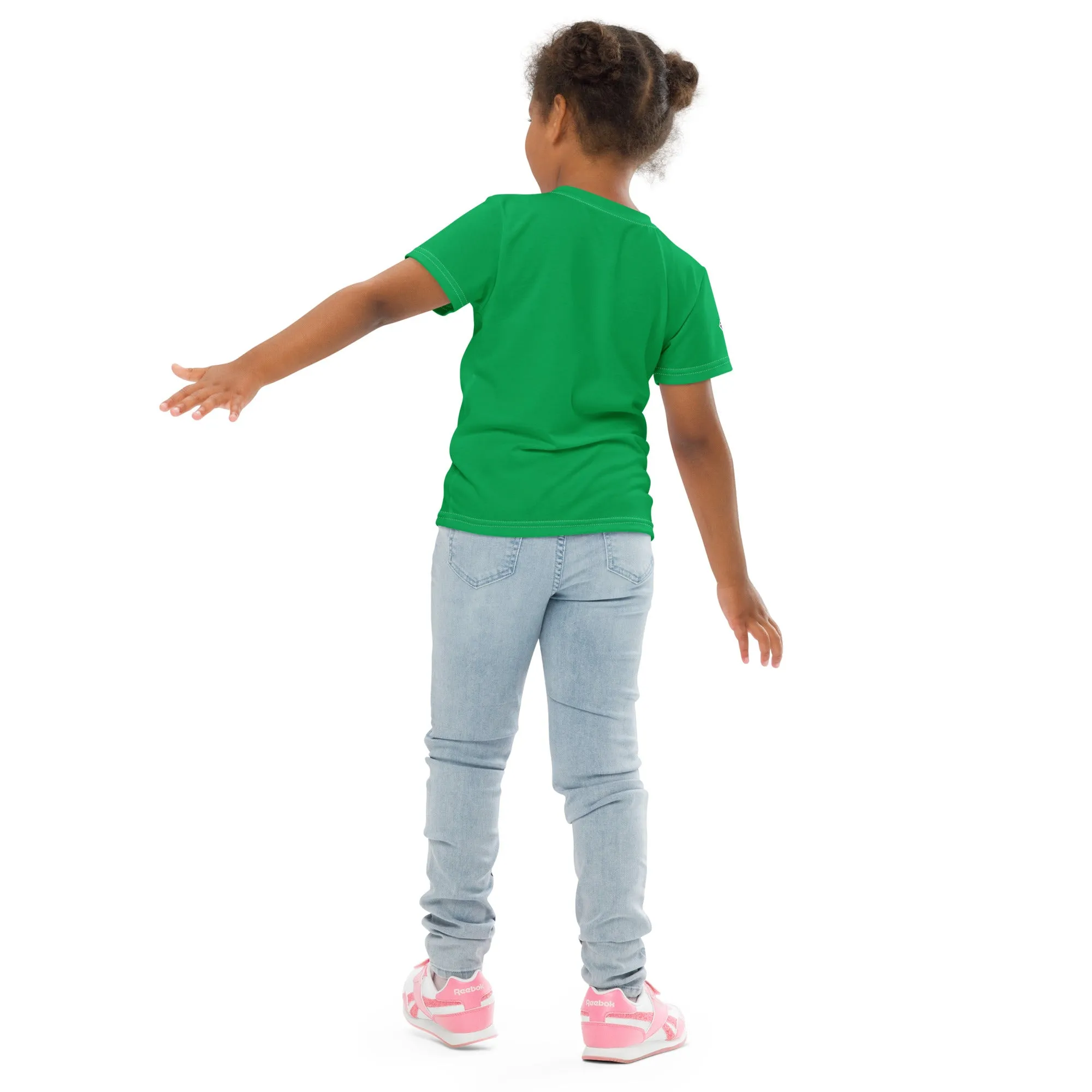 Beach-Ready Gear: Girls Short Sleeve Solid Color Rash Guard - Jade