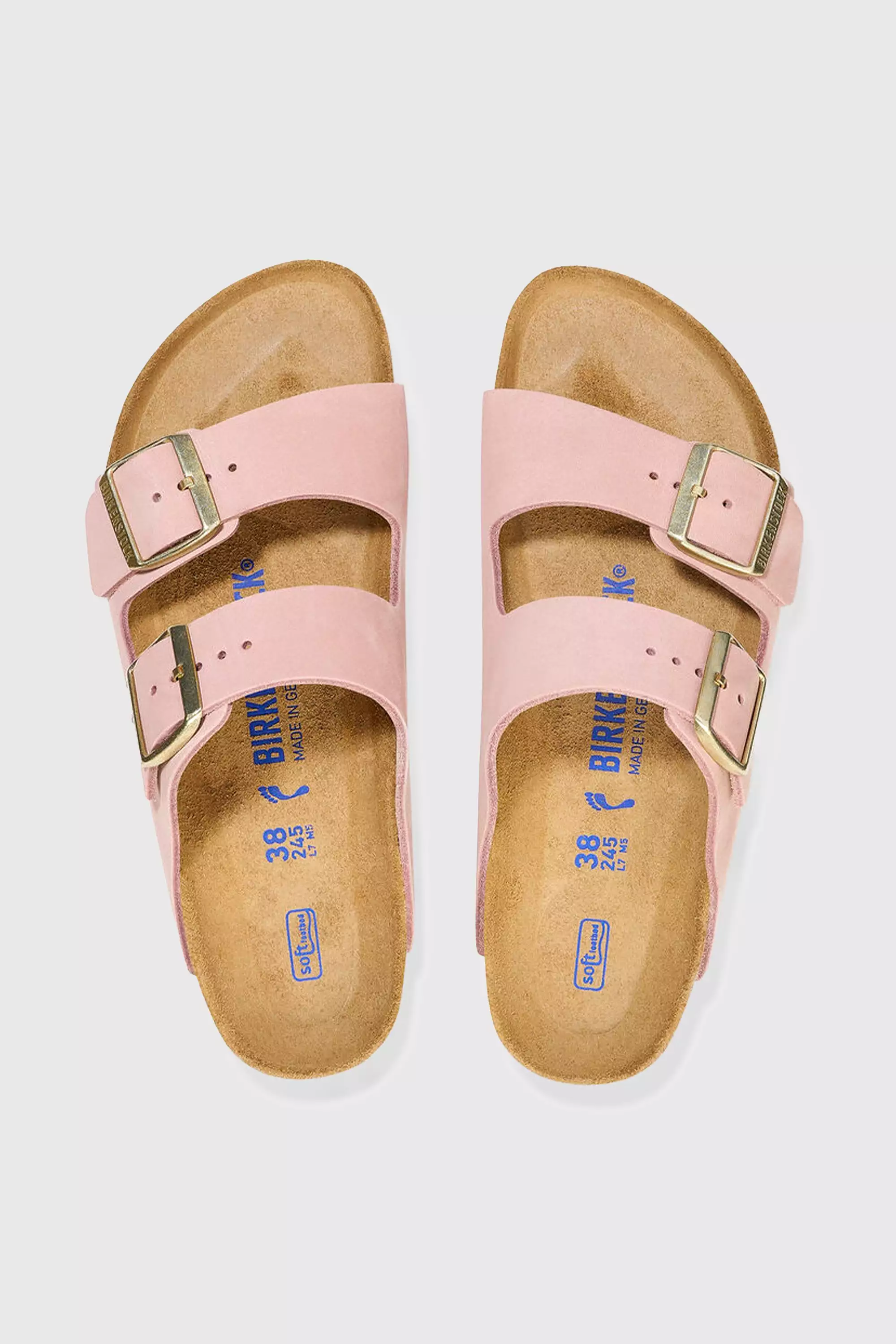 Birkenstock Unisex Arizona SFB Nubuck Leather in Soft Pink