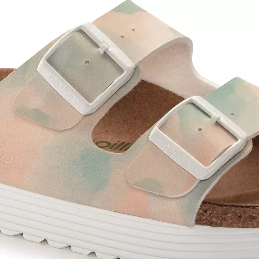 Birkenstock Women's Arizona Platform Vegan Birko-Flor (Watercolor Pink/Blue)