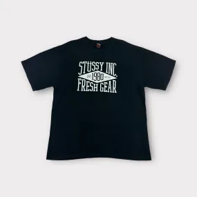 Black y2ks Stüssy 'Fresh Gear' Spellout T-Shirt (XL)