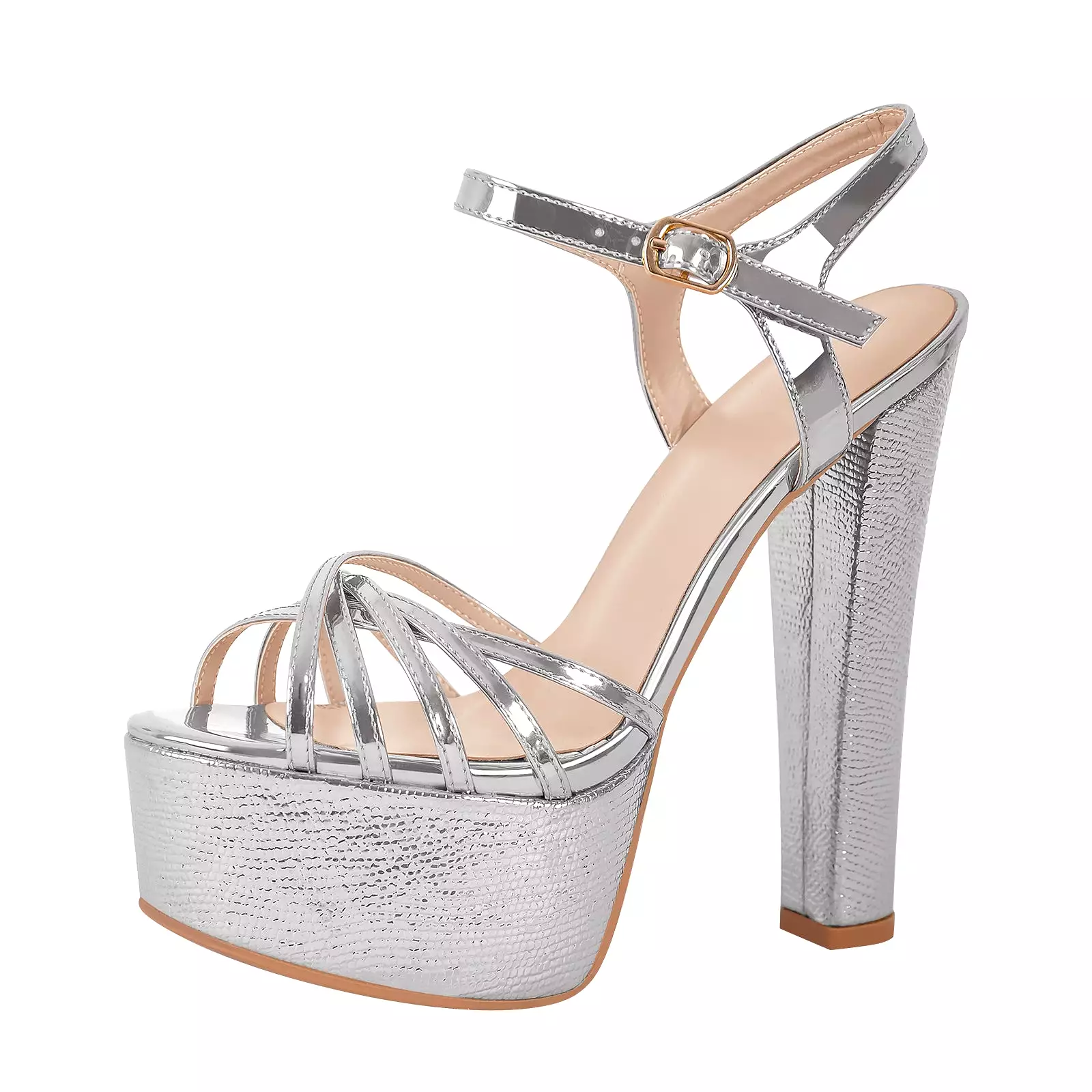 Buckle Strap Platform Chunky High Heels Sandals