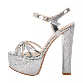 Buckle Strap Platform Chunky High Heels Sandals