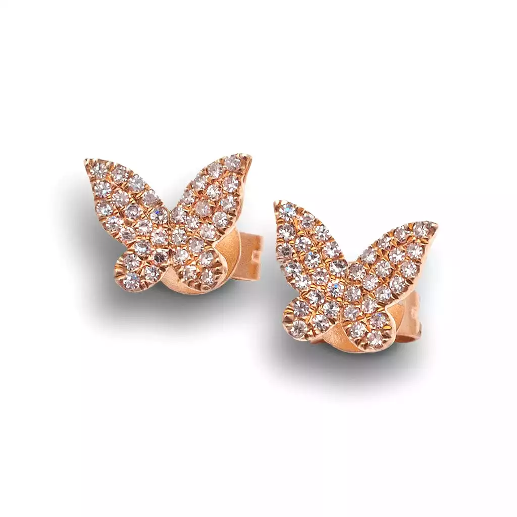 Butterfly Diamond Stud Earrings