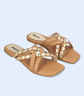 BW8046-TAN/KHAKI-Women Casual Slipper