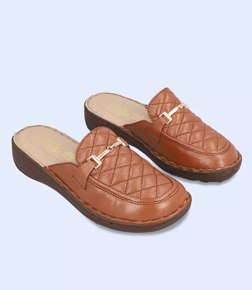 BW8336-TAN-Women Comfort Mules