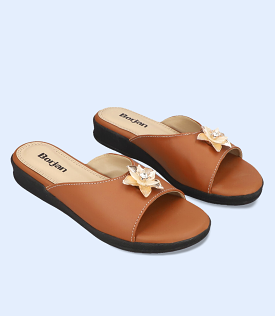 BW9198-TAN-Women Casual Slipper