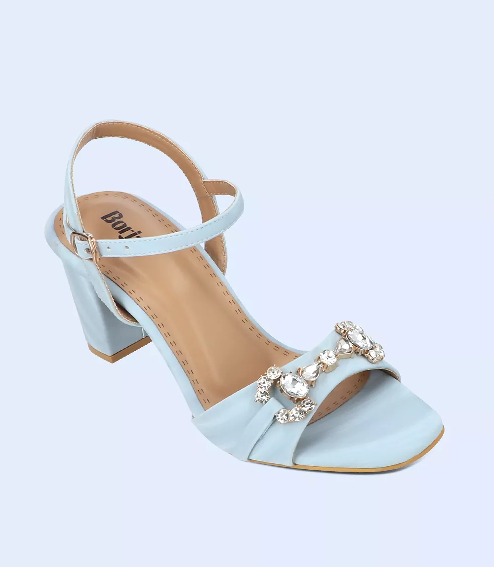 BW9347-LIGHT BLUE-Women Sandal Heel