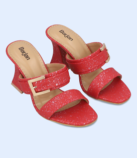 BW9349-MAROON-Women Casual Slipper Heels