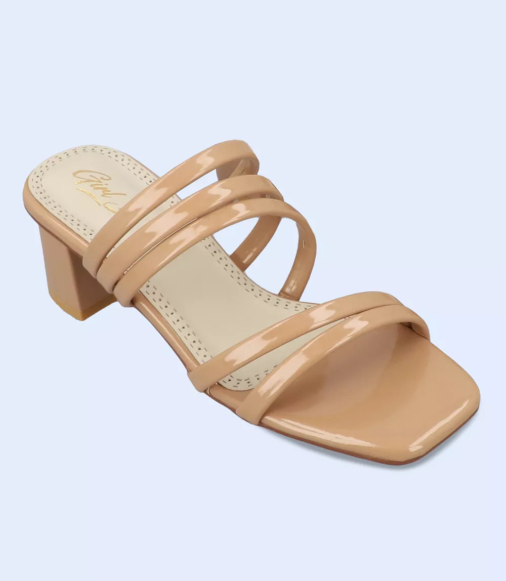 BW9370-KHAKI-Women Casual Slipper Heels