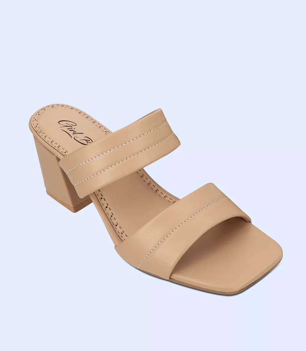 BW9393-NUDE-Women Slipper Heel