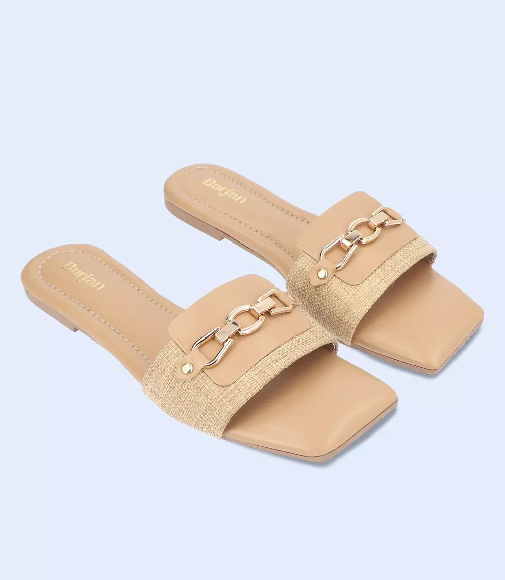 BW9426-TAN-Women Casual Slipper