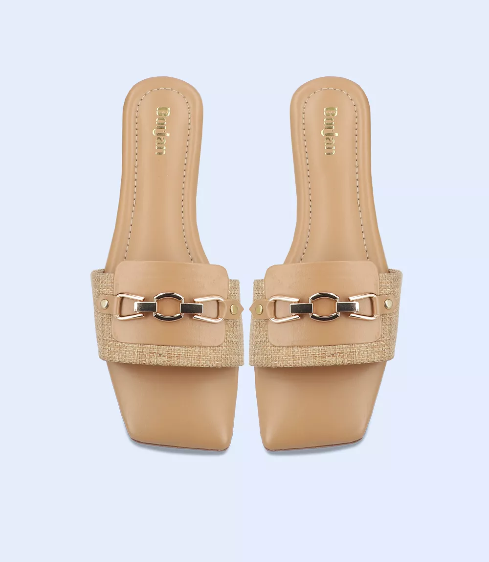 BW9426-TAN-Women Casual Slipper