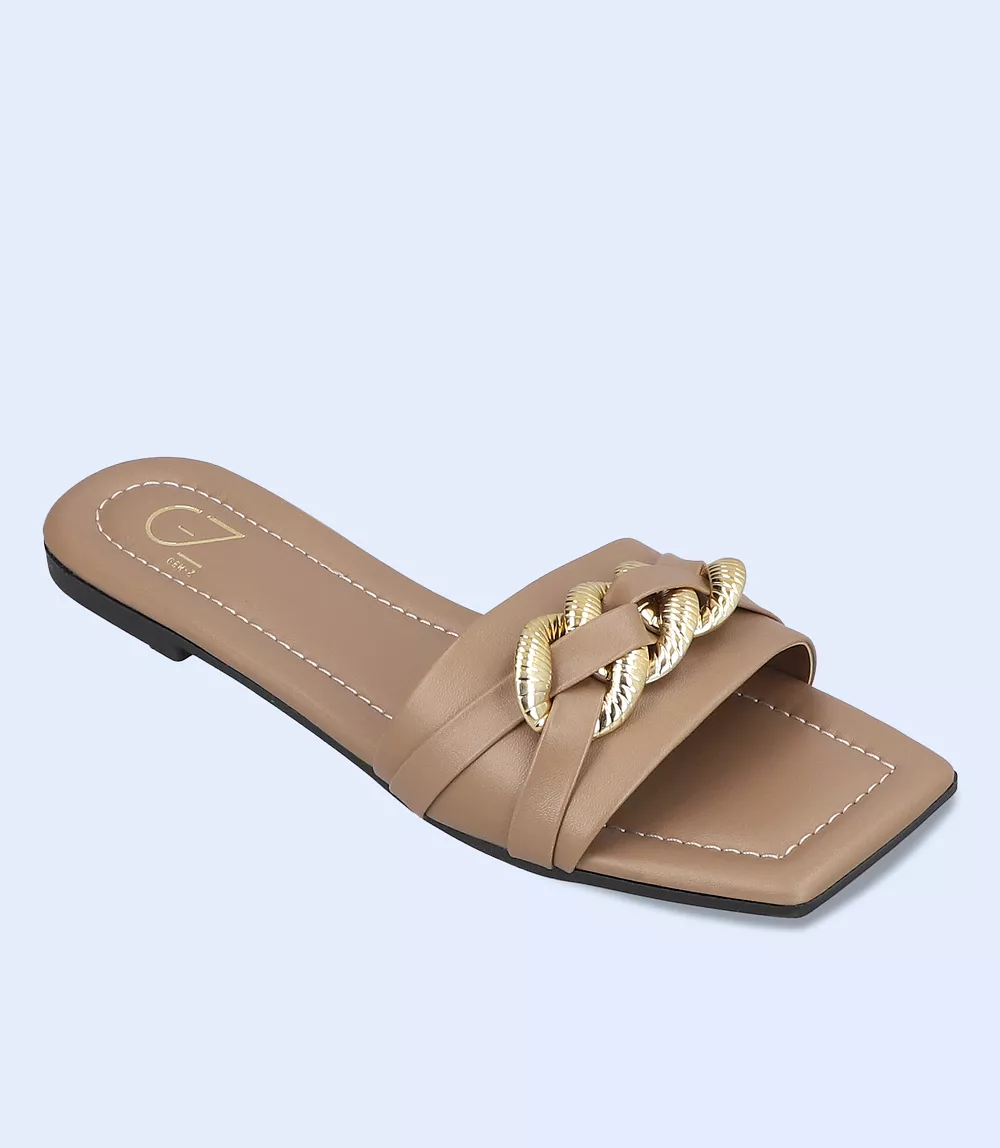 BW9562-TAN-Women Slipper