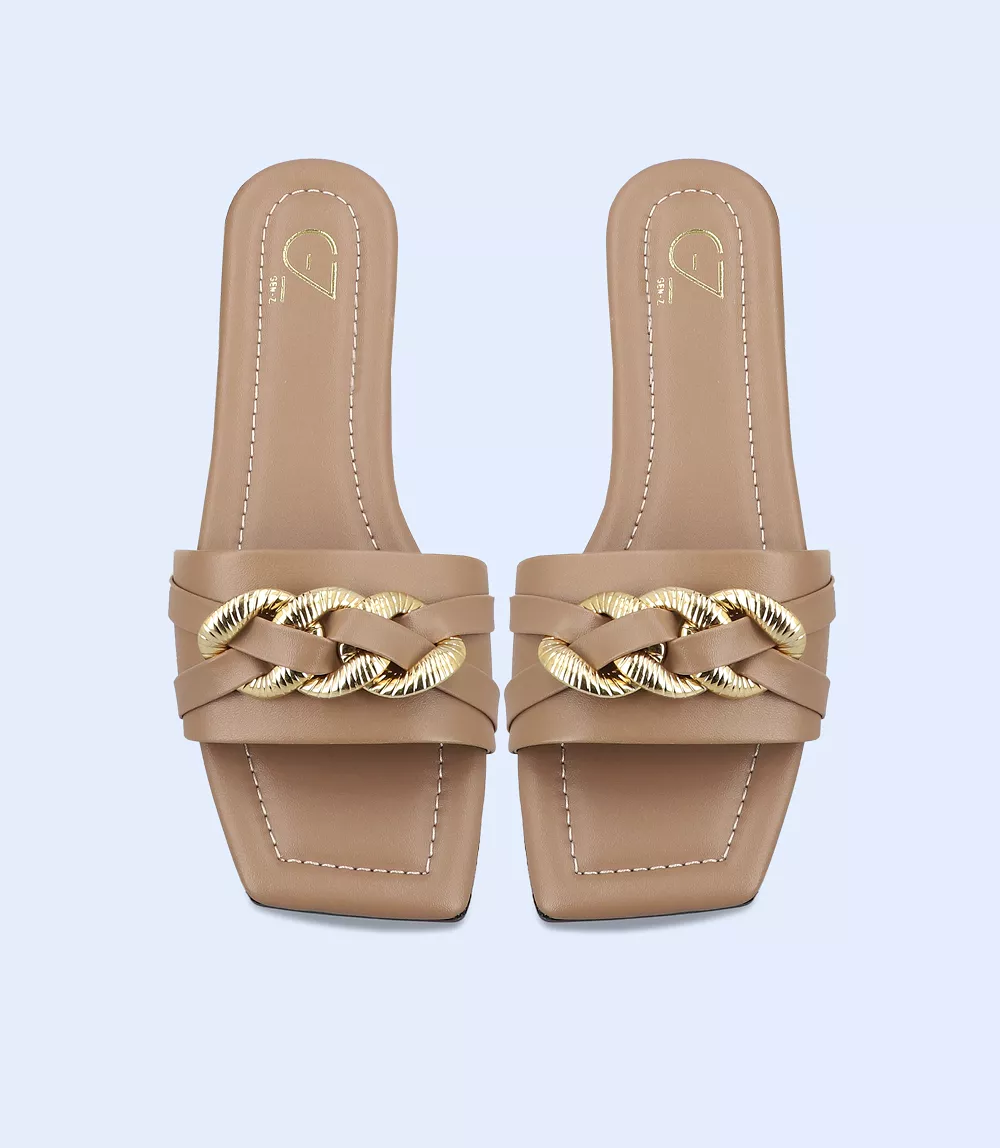 BW9562-TAN-Women Slipper