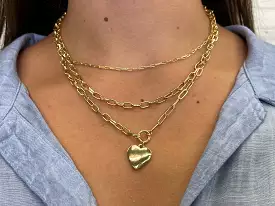 Caroline Hill Gold Heart Charm Necklace